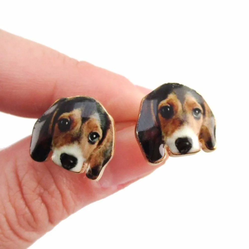 

Daisies New Arrival Lovely Gold Beagle Dog Stud Earrings for Women Party Animal Shape Statement Earrings Gift One Pair