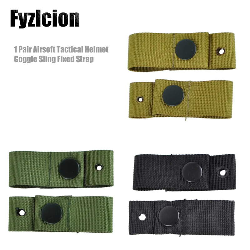 

Fyzlcion 1 Pair Airsoft Tactical Helmet Goggle Sling Fixed Strap Portable Outdoor Hunting Gear Paintball Military Accessory