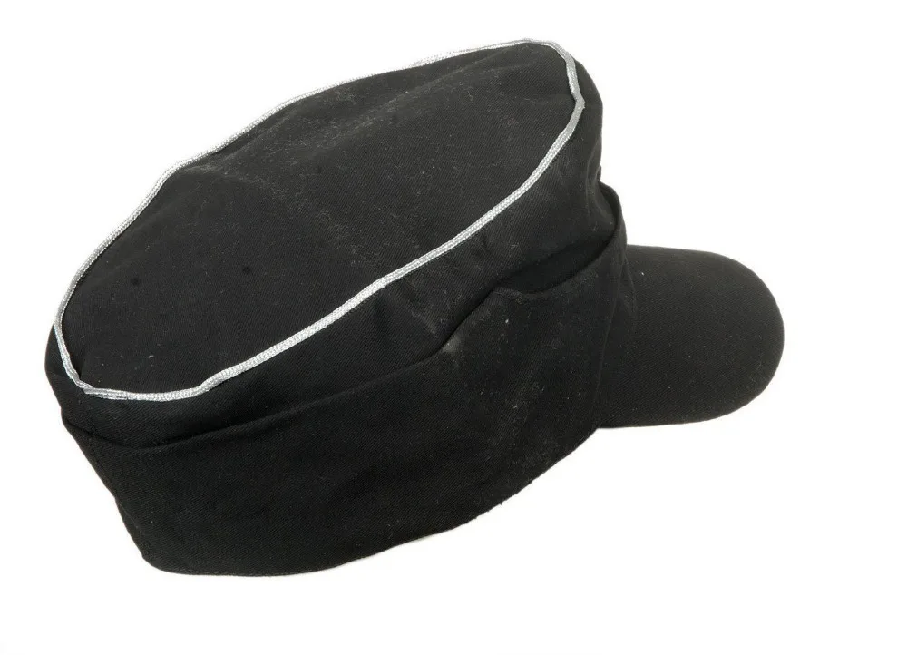 WWII WW2 GERMAN ELITE OFFICER SUMMER PANZER M43 FIELD COTTON Cap Hat Black- SIZE M