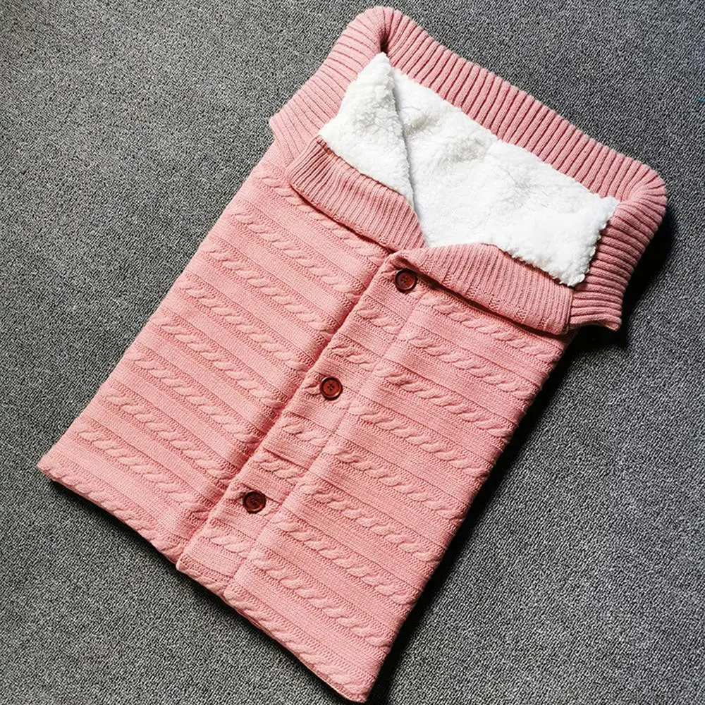 Детский спальный мешок, конверт, зимняя детская муфта для коляски, вязаный спальный мешок для новорожденных, пеленка, вязанная шерсть Slaapzak