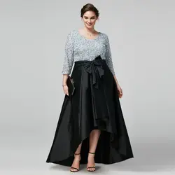 Изысканный юбки большого размера для женщин индивидуальный заказ лук Талия Пол Длина Длинные Макси юбка скошенный сверху вниз