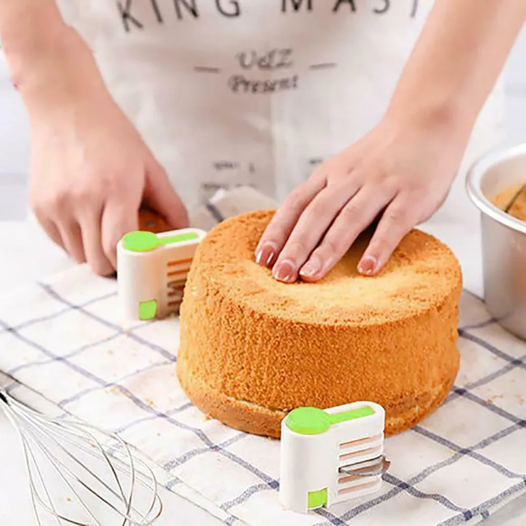 

4 Pcs Even Cake Slicing Leveler 5 Layer Bread Cutter DIY Durable Bread Cake Cutter Home Kitchen Accessories Baking Tools