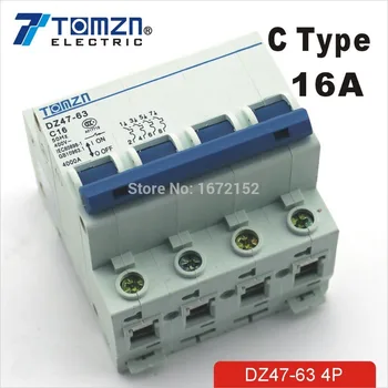 

4P 16A 240V/415V Circuit breaker MCB C TYPE 4 Poles