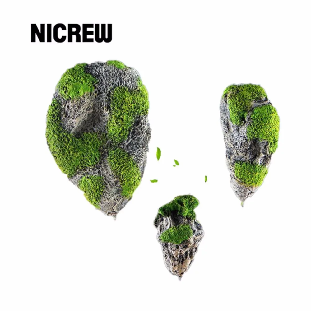 

Nicrew Aquarium Artificial Floating Pumice Suspended Stone Fish Tank Decoration Moss flying Rock aquatic ornament Landscape
