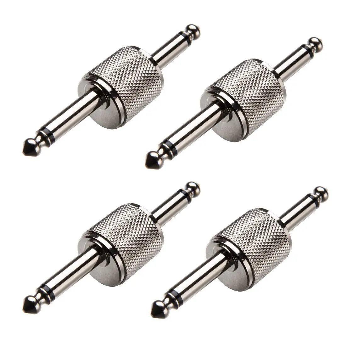 

New 4 Pcs 1/4 inch Pedal Coupler Z Type Guitar Effect Connector Silver Tone