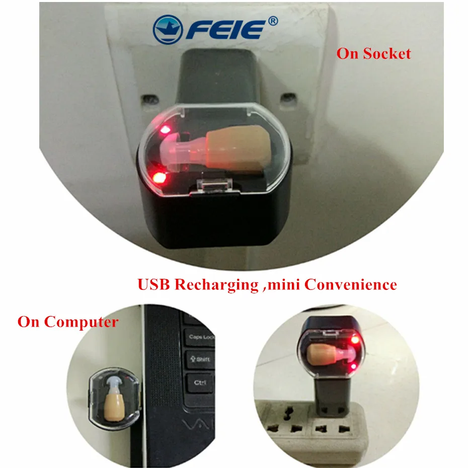Клиника медицинские слуховой аппарат с USB Зарядное устройство по стандартам