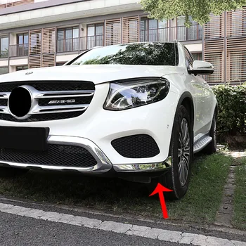 

For Mercedes Benz GLC accessories 2016 2017 2018 ABS Chrome car Front guard Corner Strip cover trim auto styling 2pcs