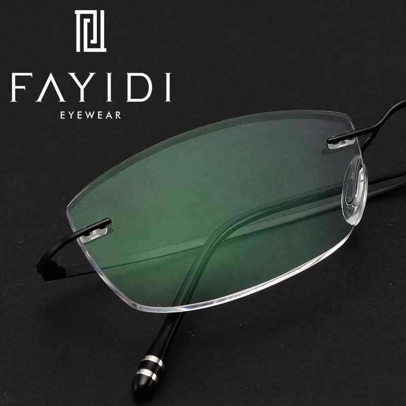 

Alloy Prescription Rimless Eyewear Men Optical Transparent Computer Myopia Eyeglasses #F138