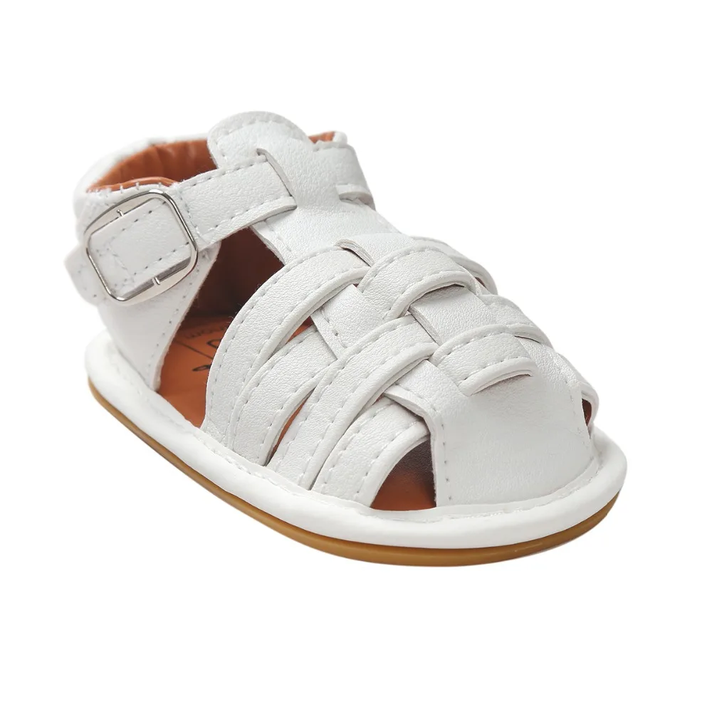 Белые детские сандалии, летняя обувь из искусственной кожи с цветочным узором для новорожденных девочек и мальчиков, обувь для малышей, много цветов на выбор. CX52A
