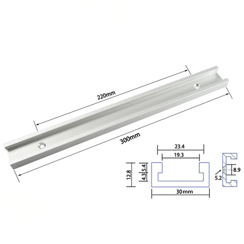 NEW Aluminium Alloy T-tracks Slot Miter Track and Miter Bar Slider Table Saw Miter Gauge Rod Woodworking Tools Workbench DIY - Цвет: 1Pc 300mm T-track