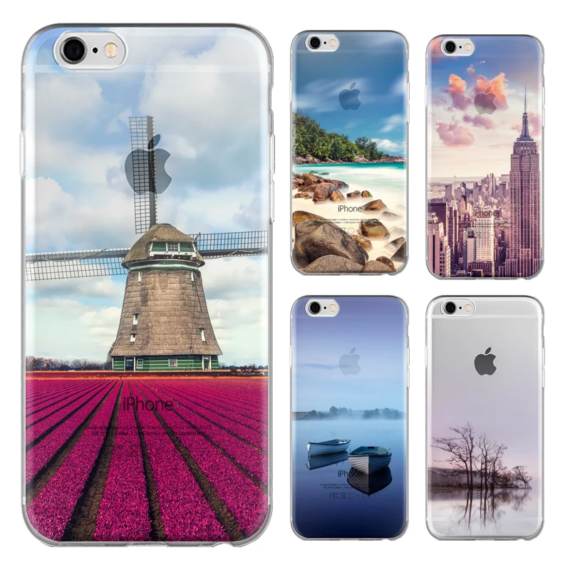 100pcs Scenery Series Phone Case For Tecno W3 5-inch High Quality Painted TPU Soft Silicone Skin Back Cover Shell |