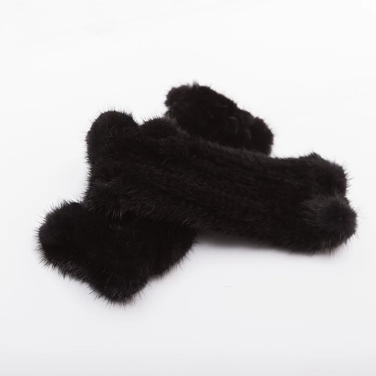 Luxury good quality Winter mink fur gloves for women Knitted Mink Fur Fingerless Genuine Gloves 2017 New Wome (3)