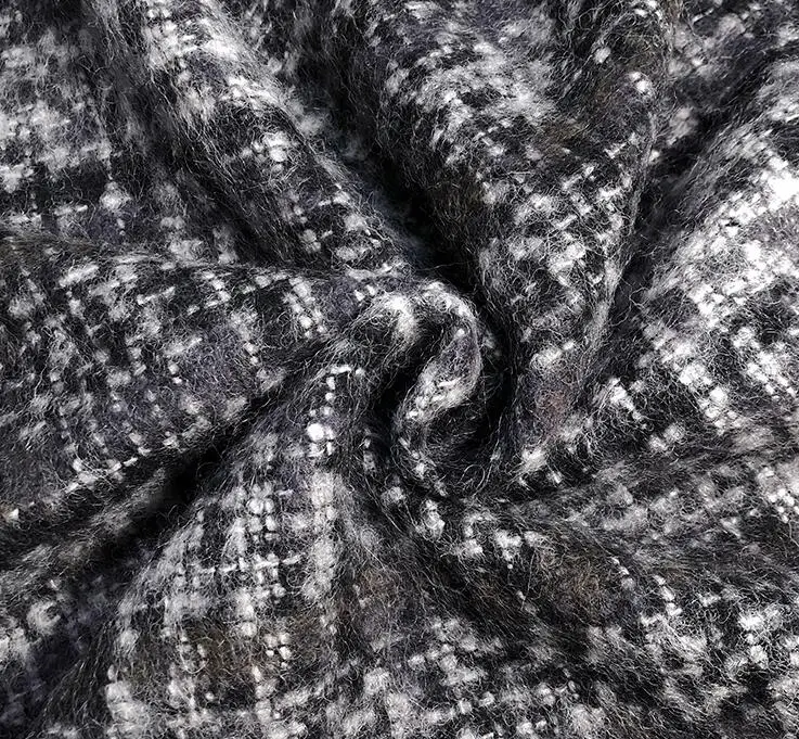 

Gray blend thick wool cashmere fabric dresses coat ,printing Textile hollandais african sequin Christmas cloak fabric A109