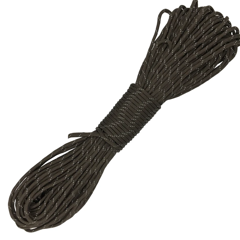 Dark Grey 100FT 4 мм 550 отражающий Паракорд парашютный канат трос, рыбной ловли, ремень с зубчиками 7 внутренних пряжей - Цвет: Dark Grey