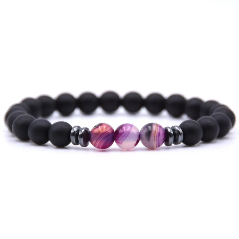 

KANGKANG 2018 Hot Trendy Matte Black Stone 16 style bracelets For Men Or Women Bracelet Jewelry MS&Pulseira hombres