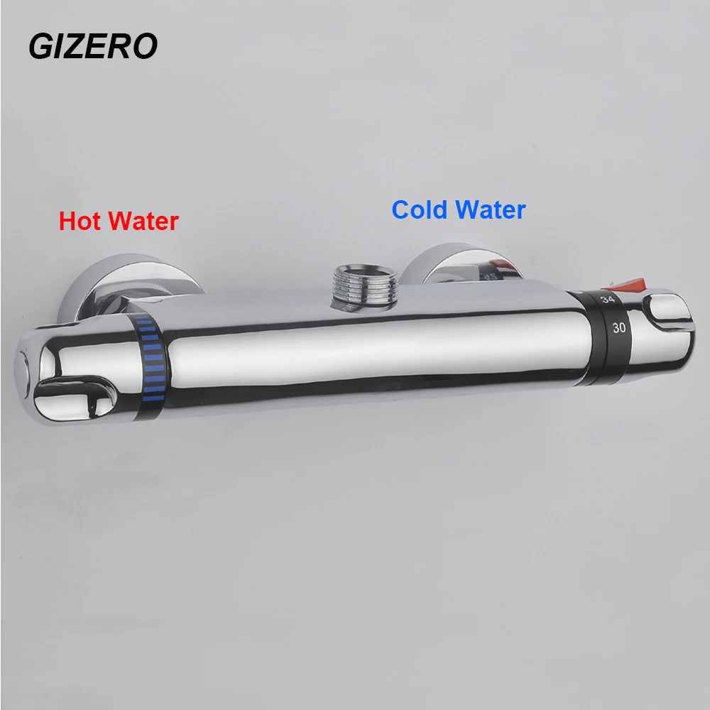 GIZERO Contemporary Shower Faucet Thermostatic Mixing Valve bathroom