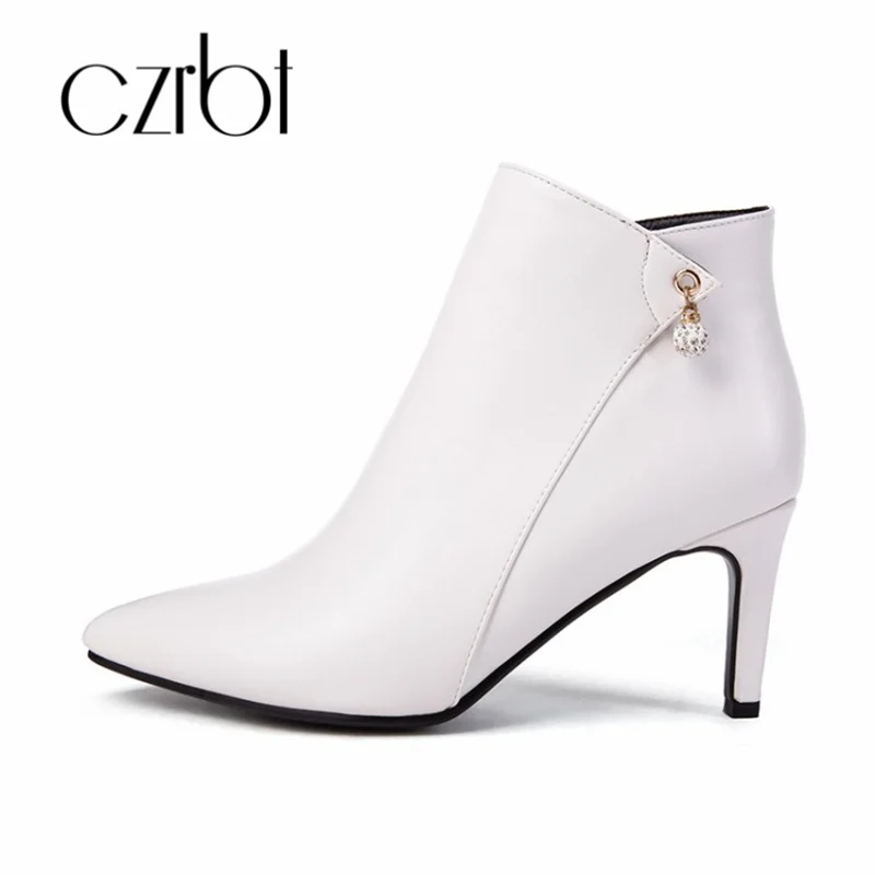 Avec Des Czrbt Noir rouge Web Joker De Célébrité Simple Femmes Bottes Printemps Mode Confort Pointues Chaussures blanc Et Automne WH29IEYD