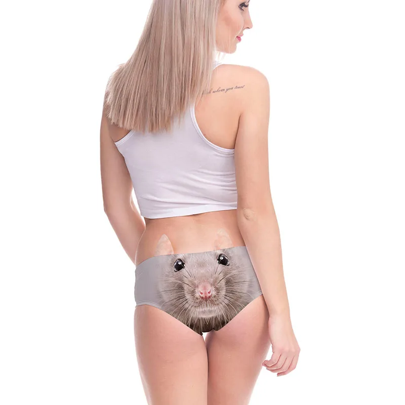 Женское нижнее белье Kawaii трусики из хлопка с рисунком мышки низкой