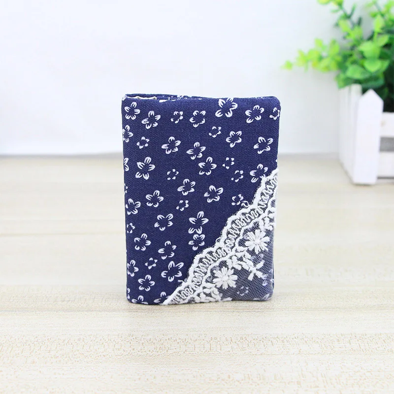 floral blue Katuner цветочный 16 бит кружево холст кредитный держатель для карт бизнес Банк карты карман ID держатель для женщин визитница кошелек KB074 - Цвет: floral blue