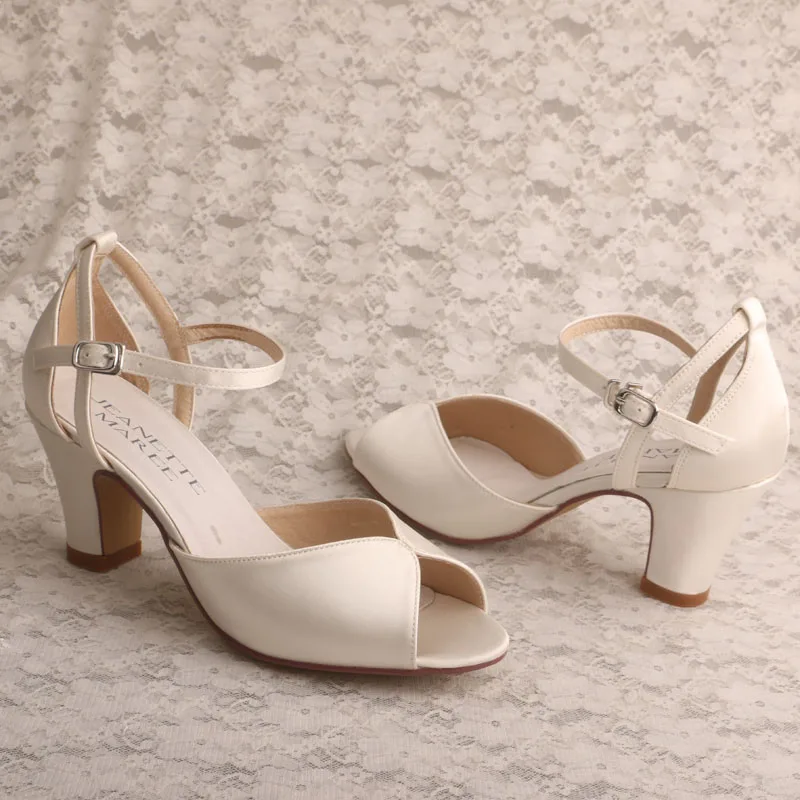 Индивидуальные свадебные босоножки на квадратном каблуке для невесты; женская летняя обувь с открытым носком
