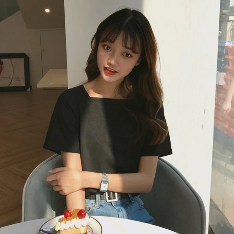 3 цвета Mihoshop Ulzzang Корейская женская модная одежда летняя черная Повседневная