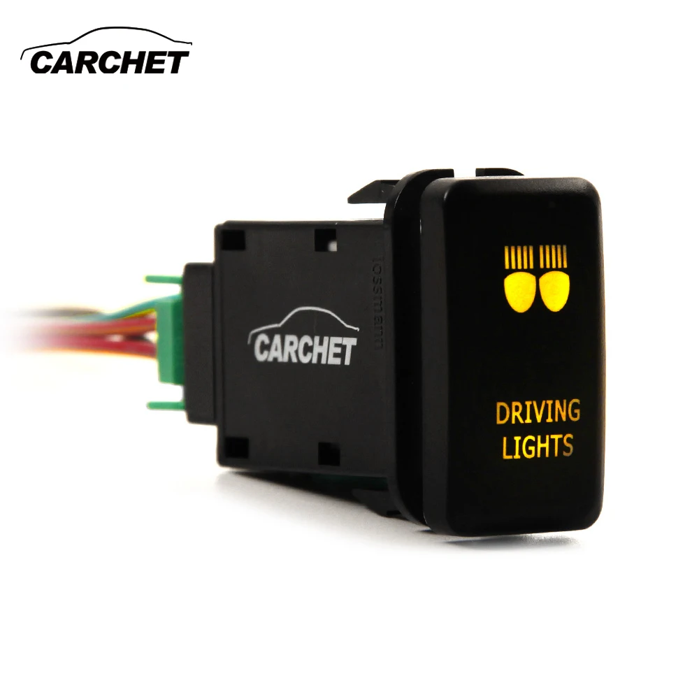 

CARCHET 12V Driving Lights Switch Push Button on-off Switch For Toyota Landcruiser 79 Series New Model