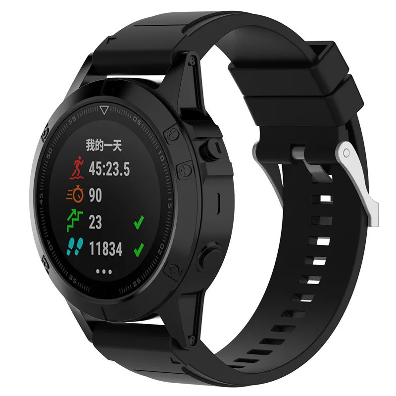 Заменить ремешок для смарт-часов Garmin Fenix 5X& 3 HR Quatix3& D2 силиконовый легко установить 26 мм сменный ремешок для Мальчики Fenix 5X gps часы - Цвет: Black