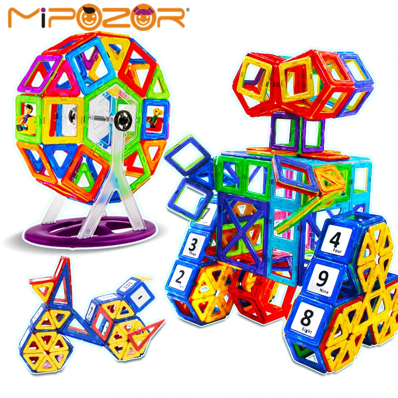 

MIPOZOR 180Pcs Magnetic Designer Model Building Kits 3D Blocks Kids Educational Toys Series DIY Robot Gundam bricks