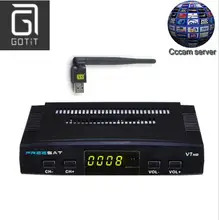 Freesat V7 CCCAM DVB-S2 Receptor de TV Por Satélite con 1 Años de Europa 3 Clinales y 1 Dispositivo USB WIF Set Top Box DVB-S2