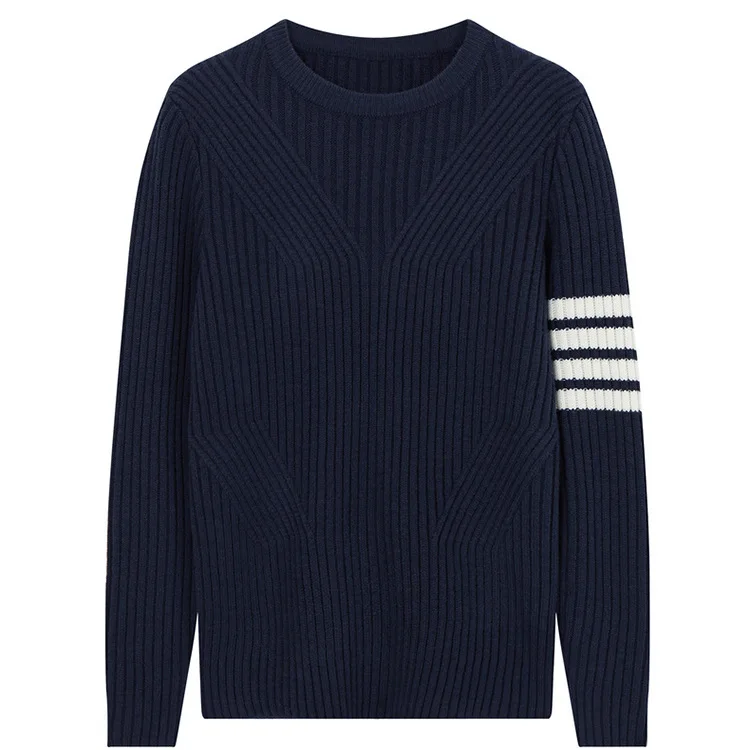 

New 2019 Men Luxury Embroidered Classic Striped Knit Casual Sweaters pullovers Asian Plug Size High quality Drake #AB78
