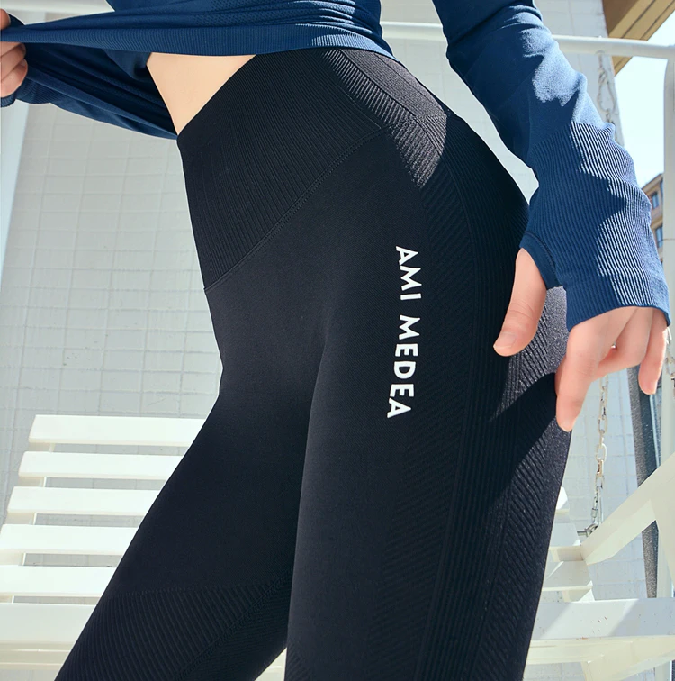 Женские штаны для йоги с высокой талией, спортивная одежда для бега, тянущиеся леггинсы для фитнеса, бесшовные колготки для тренажерного зала с контролем живота, эластичные штаны