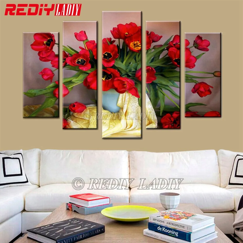 REDIY LADIY Алмазная вышивка Триптих картина крестиком 5 панелей настенное искусство