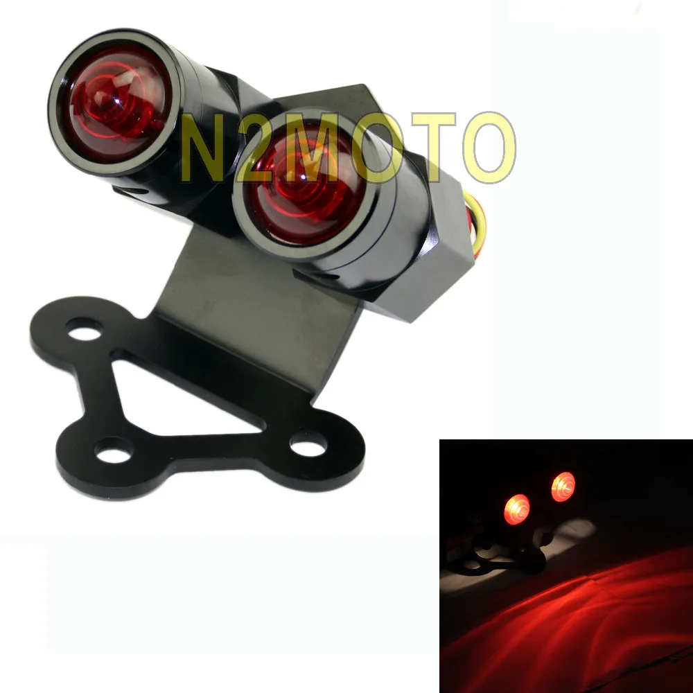 

MOTORCYCLE RETRO TWIN LUCAS TAILLIGHT BRAKE LAMP LICENSE PLATE BRACKET FOR HARLEY CHOPPER BOBBER CAFE RACER