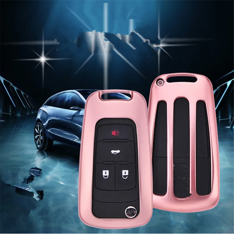 

Aluminum Alloy Car Smart Fold Key Case Cover Bag for Buick ENCORE GL8 REGAL EXCELLE Chevrolet Cruze Malibu flip car remote key