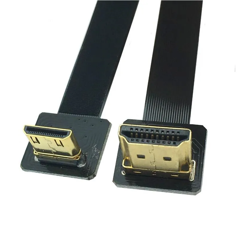 

25pcs 90 Degree Angled FPV HDMI Male to Mini HDMI Male FPC Flat Cable 80cm for Multicopter Aerial Photography A2-C2 80cm Cable