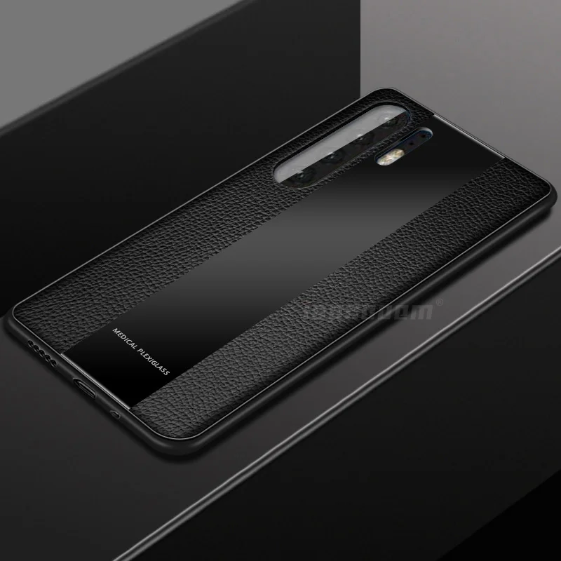 Черный Роскошный чехол из искусственной кожи чехол для huawei P30 pro Чехол P 30 противоударный кожаный чехол для huawei Nova 4E P30 легкий протектор чехол - Цвет: Черный