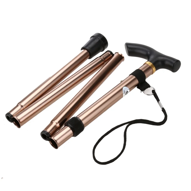 Ajustable plegable 4 Sección Ultra-luz de aluminio de Alpenstock Trekking senderismo Anti-choque Anti-skid caña de palo de muleta Ajustable plegable 4 Sección Ultra-luz de aluminio de Alpenstock Trekking senderismo Anti-choque Anti-skid caña de palo de muleta