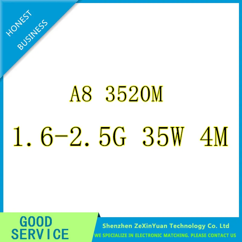 

A8 3520M A8-3520m AM3520DDX43GX A8-Series Socket FS1 CPU 4M Cache/1.6GHz/Quad-Core