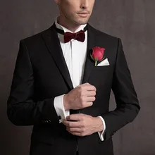 Новое поступление, облегающие черные свадебные костюмы из шерсти с двумя пуговицами, с отворотом, двойные вентиляционные итальянские костюмы для мужчин