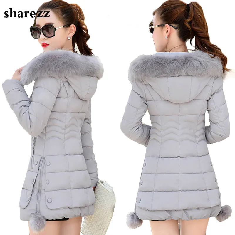 Günstig 2019 Faux Pelz Parkas Frauen Unten Jacke Plus Größe Frauen Parkas Verdicken Oberbekleidung mit kapuze Winter Mantel Weibliche Jacke Baumwolle padded