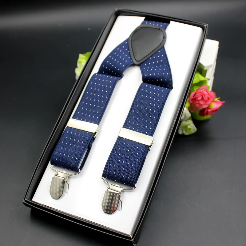 2017 Novelty Printed Suspenders Men Three Clips on Braces Vintage Mens