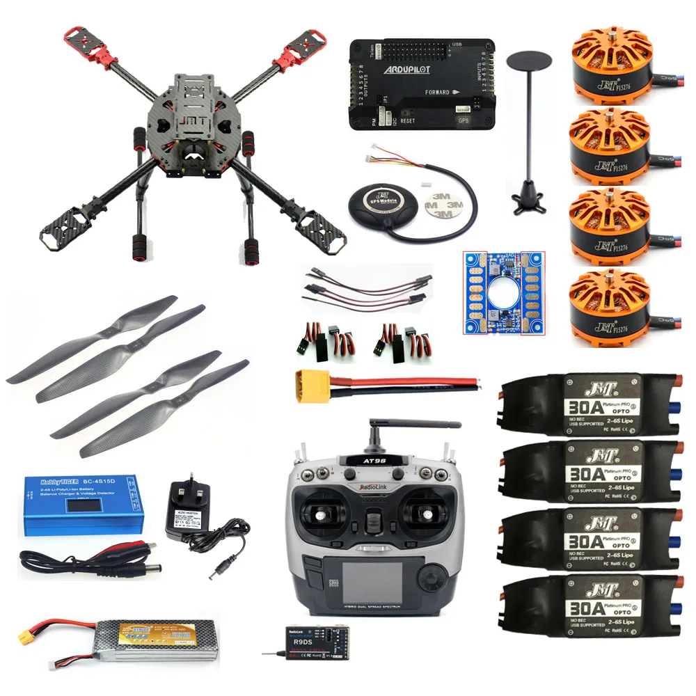 JMT 2 4 GHz 4-Aixs RC Самолеты APM2.8 Контроллер полета M7N GPS J630 с AT9S TX Безголовый режим