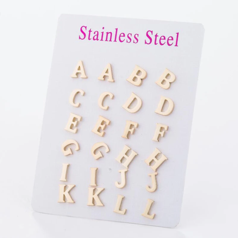 Yiustar A-Z Alphabet Earrings in Stud Earrings Tiny Lovely Alphabat Letter Earrings for Women Girls Kids Personalized Jewelry Fashion Jewelry
