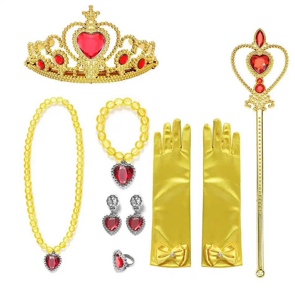 Tacobear Princesse Deguisement Accessoires Chaussure Princesse Fille Avec Collier Diademe Gants Baguette Bracelet Anneau Princesse Elsa Belle Raiponce Aurore Bijoux Pour Filles Carnaval Halloween Chaussures Jeux Et Jouets Centroarco Com