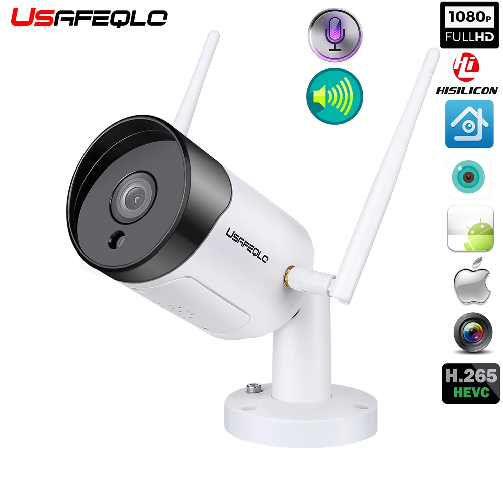 

USAFEQLO HD 1080P Wifi Home Security IP Camera Wireless Surveillance Camera with Night Vision Two-way Audio Waterproof Onvif