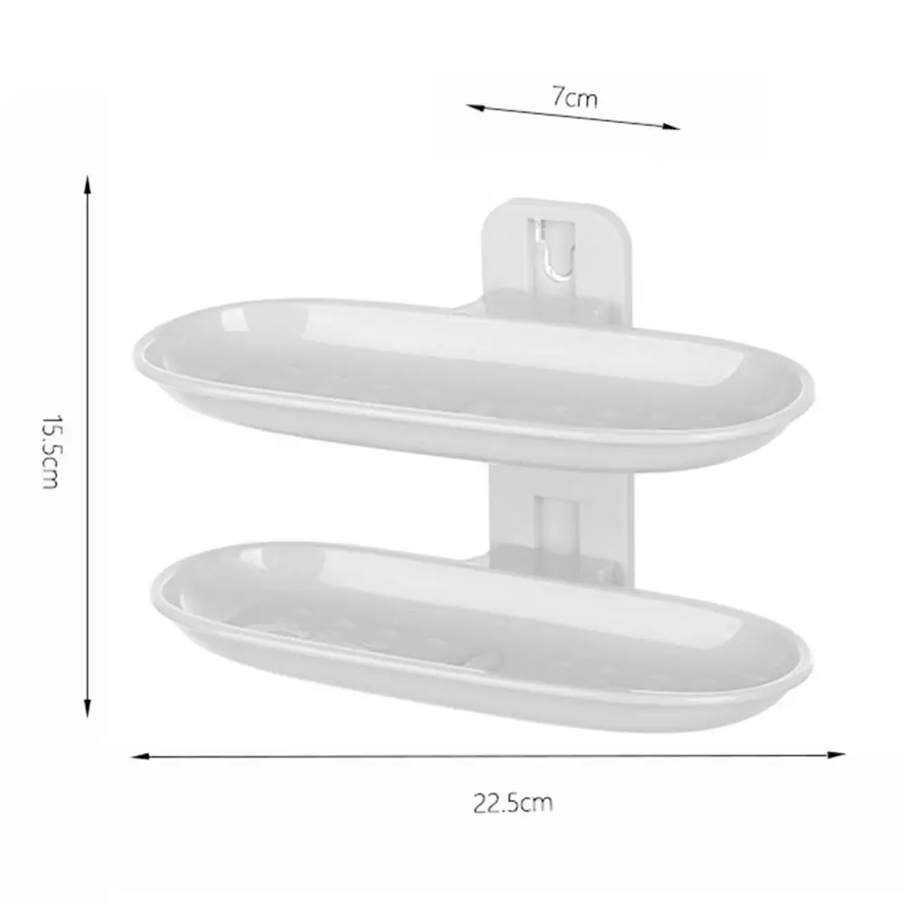 1 шт., ПП мыльница, бесследная самоклеящаяся мыльница, двухслойная мыльница для ванной, кухни, полка для хранения, держатель для мыла, коробка для хранения - Цвет: 22.5x15.5x7cm