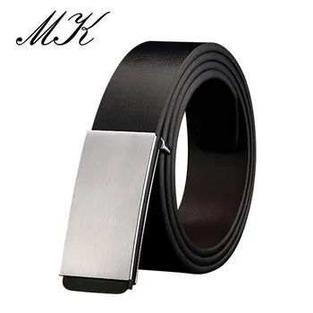 Maikun Belts for Men High Quality Smooth Buckle Synthetic Leather Male Belt Fashionable Men Belt for Jeans fashionable crocodile and letter z shape inlay design auto buckle belt for men