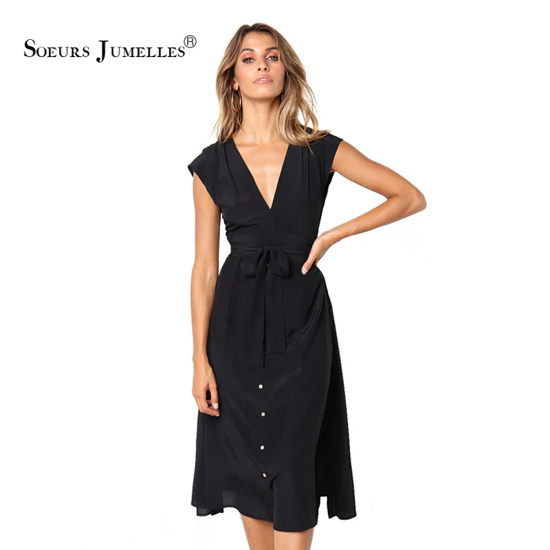 خمر ألف خط فستان صيفي النساء 2019 أنيقة العميق الخامس الرقبة مكتب سيدة Vestidos بسط مثير الشاطئ رقيقة الأسود العلامة التجارية فستان الشمس خمر ألف خط فستان صيفي النساء 2019 أنيقة العميق الخامس الرقبة مكتب سيدة Vestidos بسط مثير الشاطئ رقيقة الأسود العلامة التجارية فستان الشمس