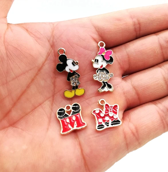 

10 PCS Cartoon mickey minnie Charm Necklace/Bracelet/Earrings Pendants DIY Jewelry Making Accessories P87