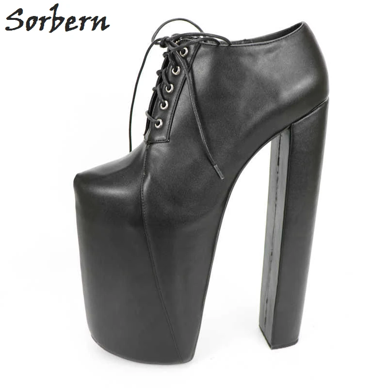 Sorbern; пикантные ботильоны для женщин на толстой платформе и массивном каблуке; Фетиш-обувь; ботинки для показа; обувь унисекс на высоком каблуке 20-30 см